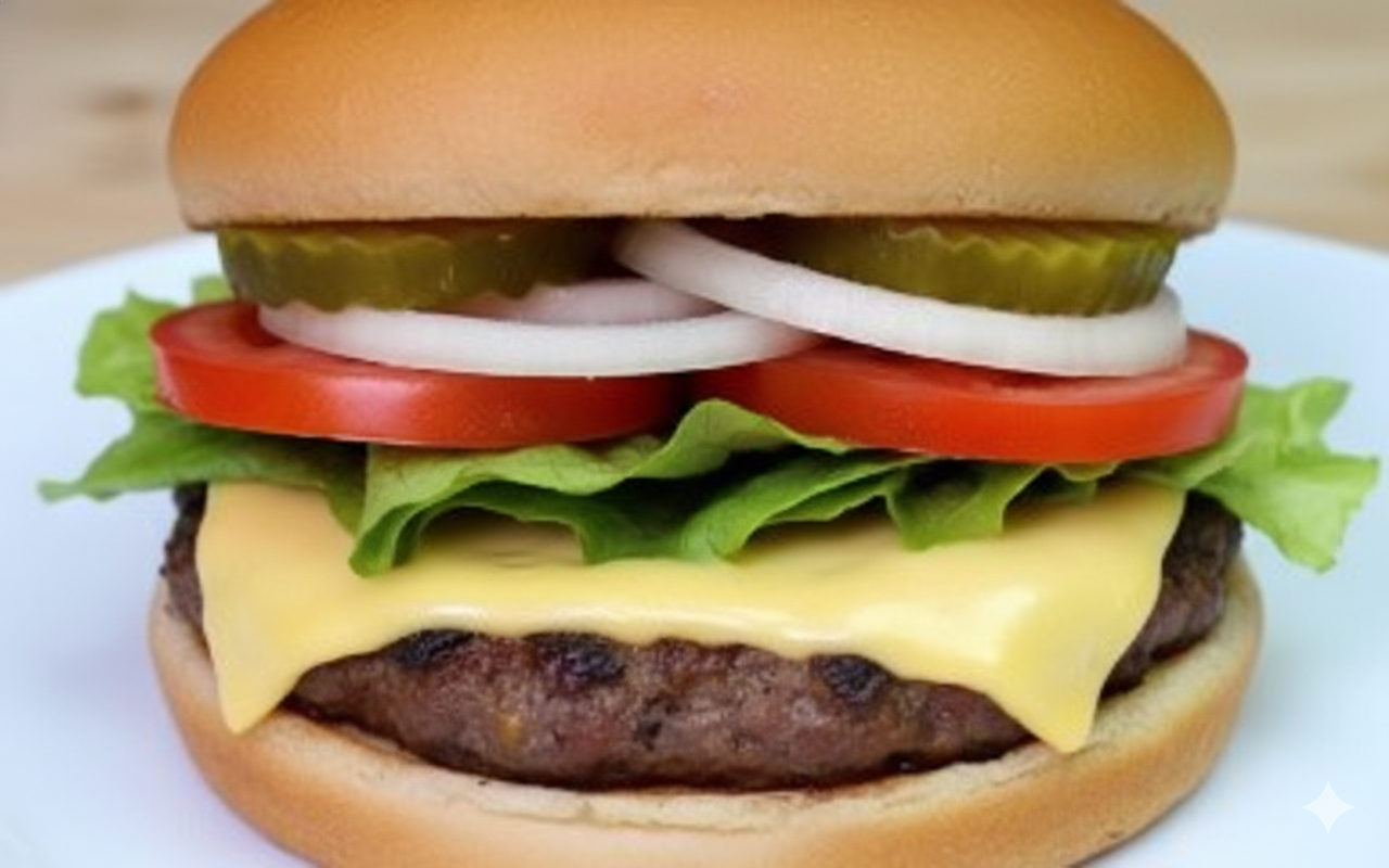 Cheeseburger with melted cheese