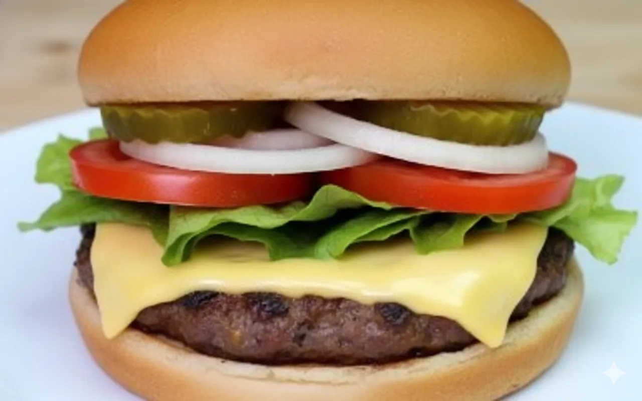 Cheeseburger with melted cheese