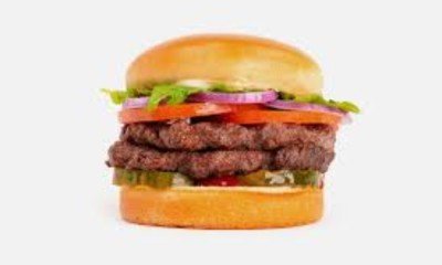Double Burger stacked high