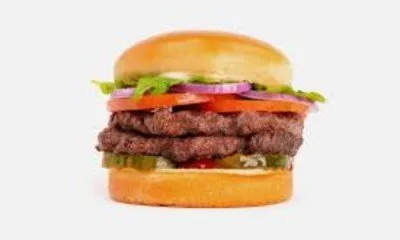 Double Burger stacked high