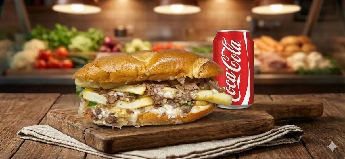 Fries Steak Sandwich loaded with french fries